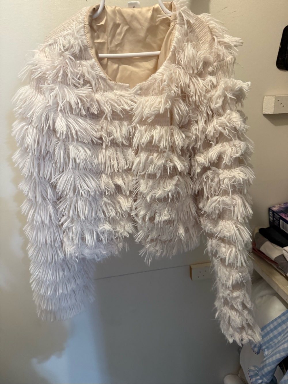 Precious cream cropped jacket girls 12